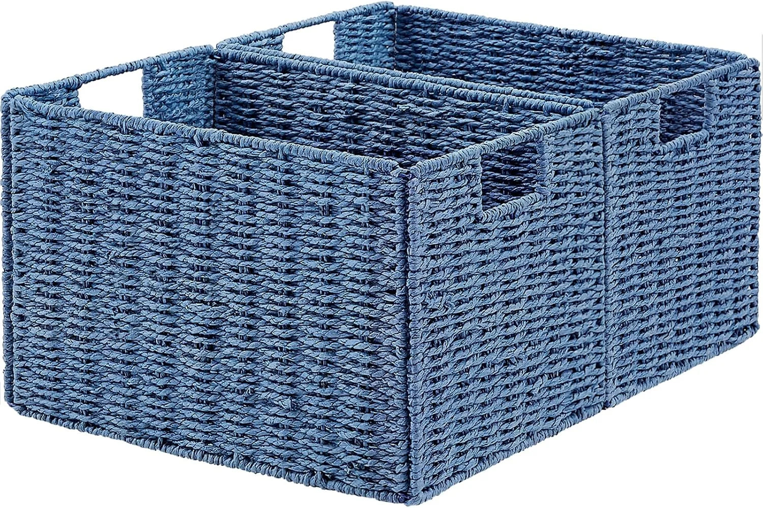 Wicker Storage Basket, Set of 2 Hand-Woven Paper Rope Wicker Basket, Small Storage Baskets for Organizing Toilet bifanuoyard - Image 2