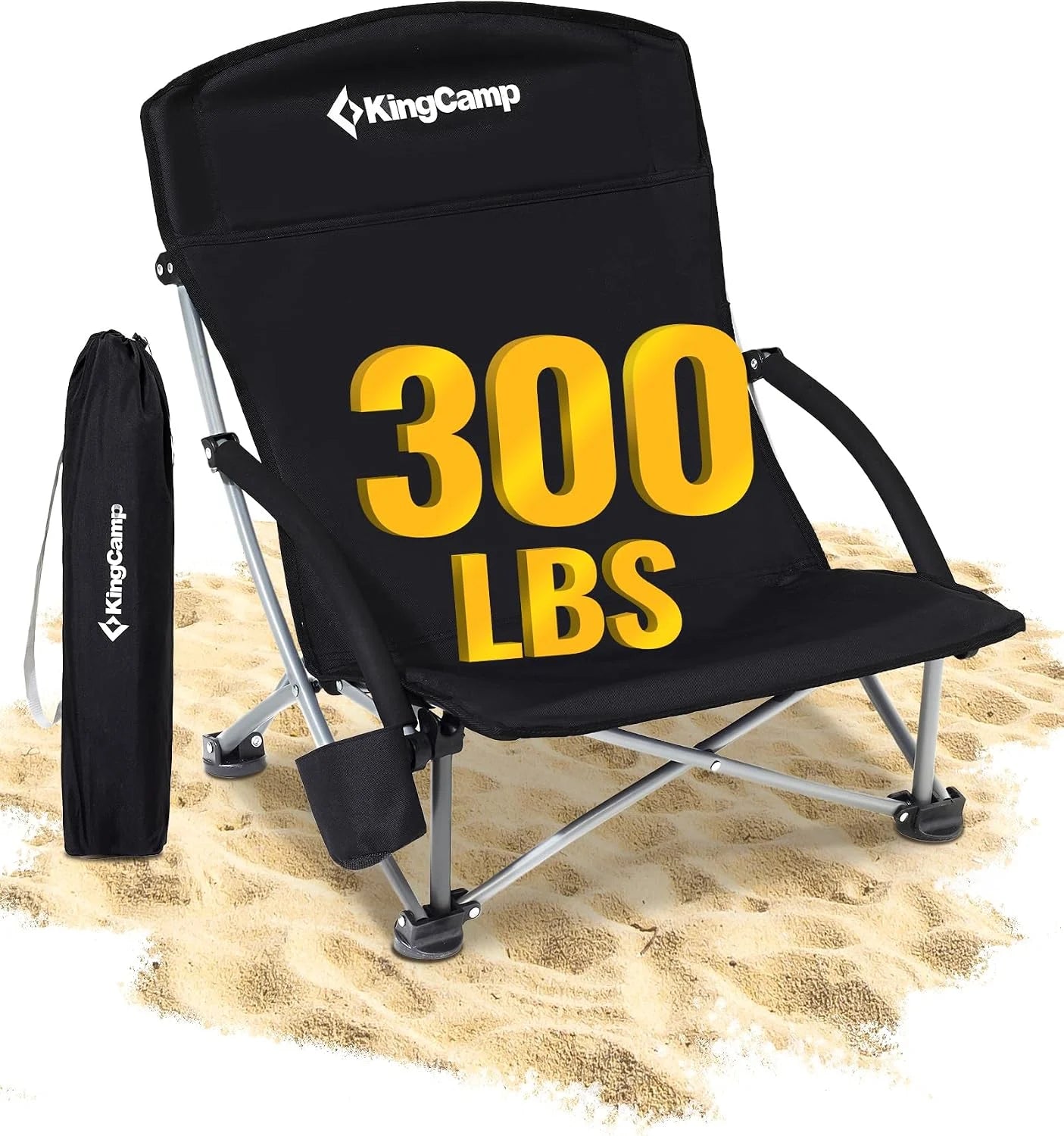 KingCamp Low Beach Chairs 2 Pack, Folding Portable Chair for Adults lightweight Extra Wide Ergonomic High Back Seat bifanuoyard - Image 4