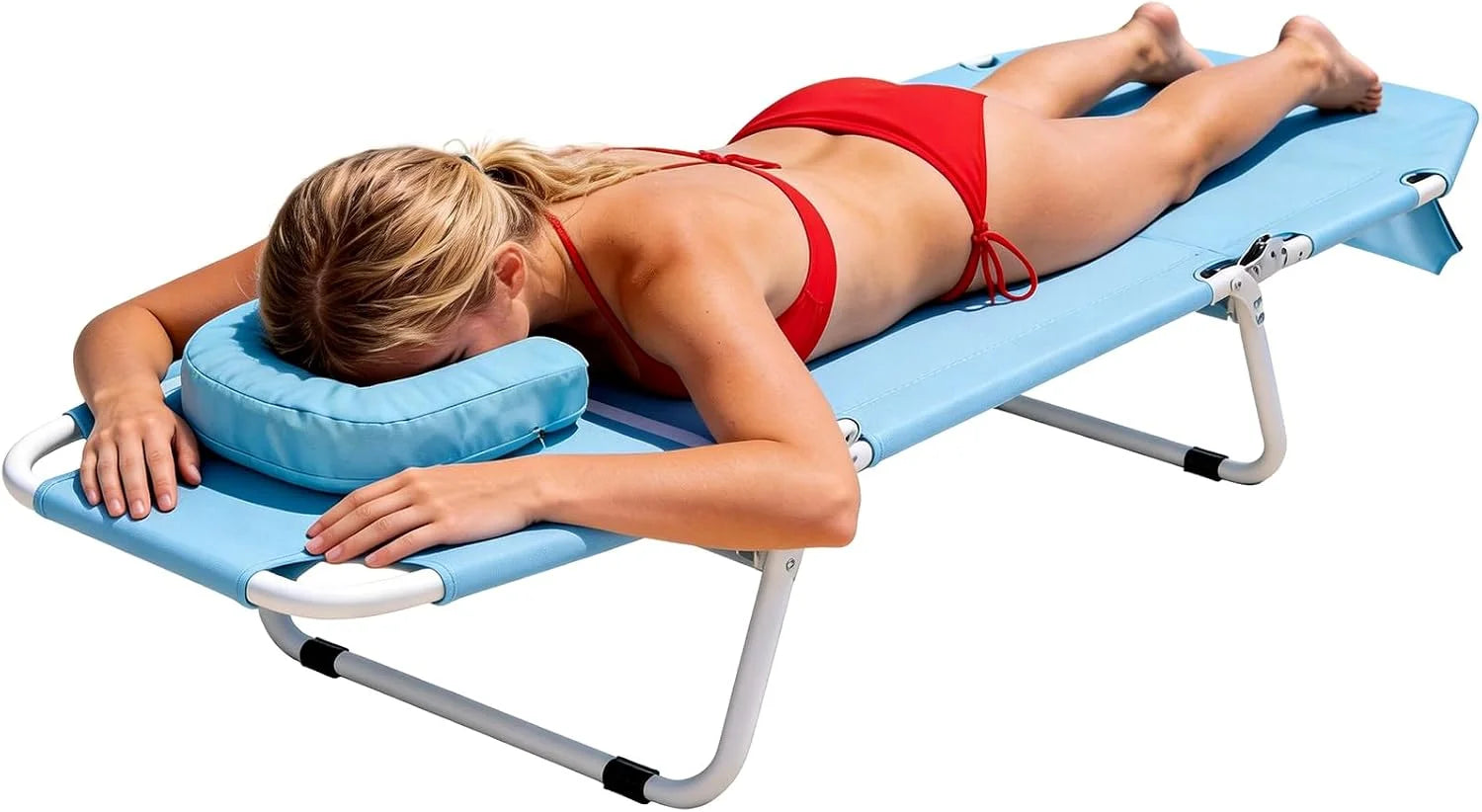 New Arrivals Folding Lounge Chair 5-Position, Folding Cot, Portable Outdoor Chaise Lounge Chair for Sun Tanning - Image 11