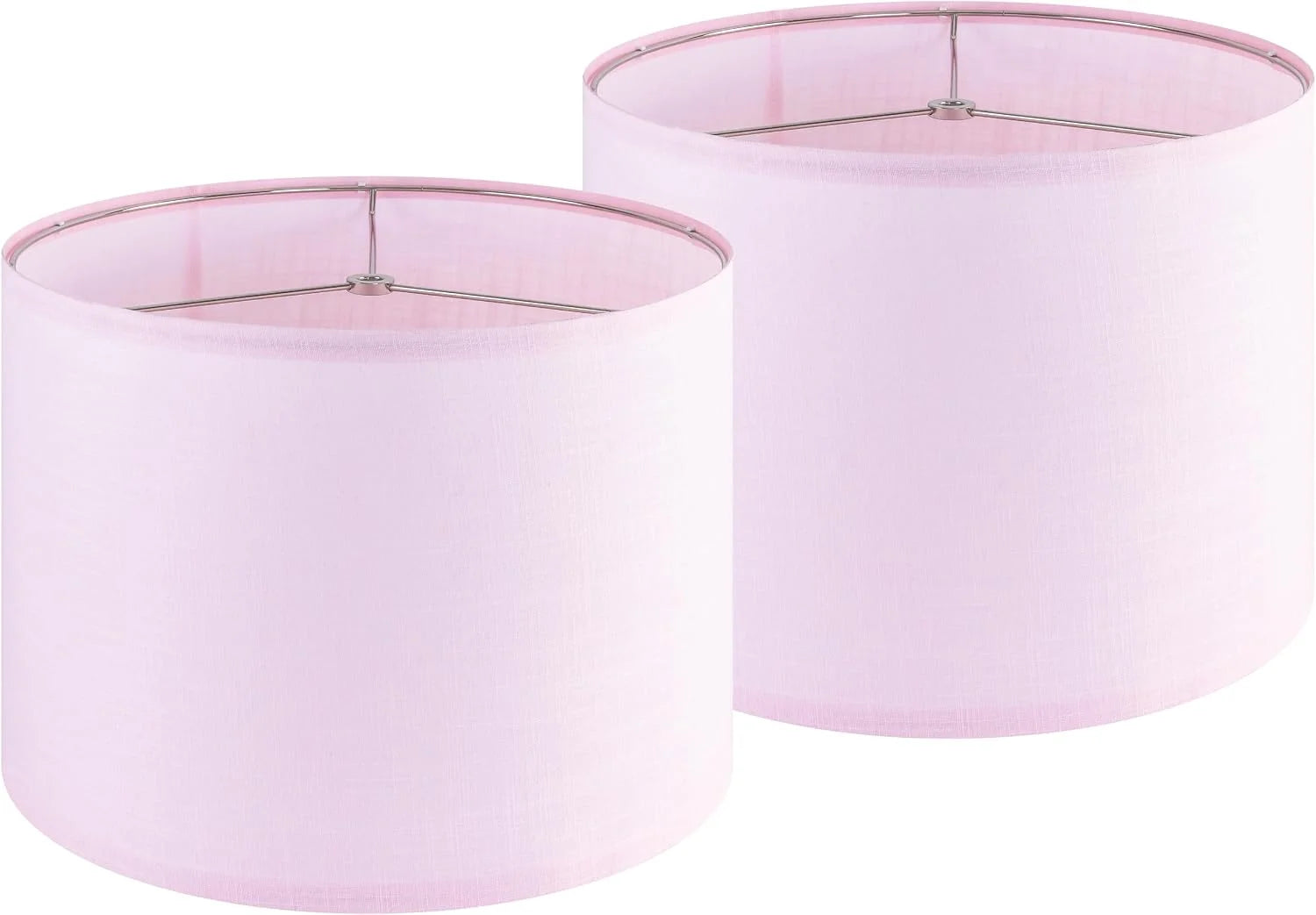 New Arrivals Fabric Drum Lamp Shade with Embroidered Leaf Trim 13 Top x 13 Bottom x 10 High (Spider) Set of 2 Medium Lamp - Image 3