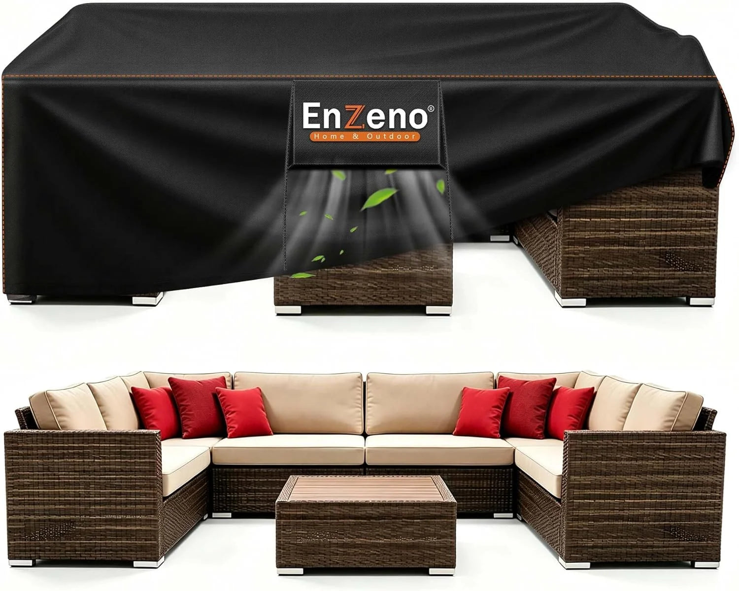 Enzeno Patio Furniture Cover Outdoor Waterproof 90 L x 65 W x 28 H
