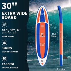 New Arrivals Inflatable Stand Up Paddle Board with SUP Accessories and Backpack Paddle Boards for Adults. Non-Slip Deck