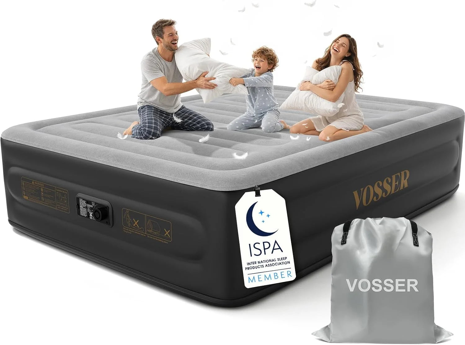 New Arrivals Queen Air Mattress with Built-in Pump, 18" Raised Blow Up Mattress, Flocked Top Inflatable Mattress for Home