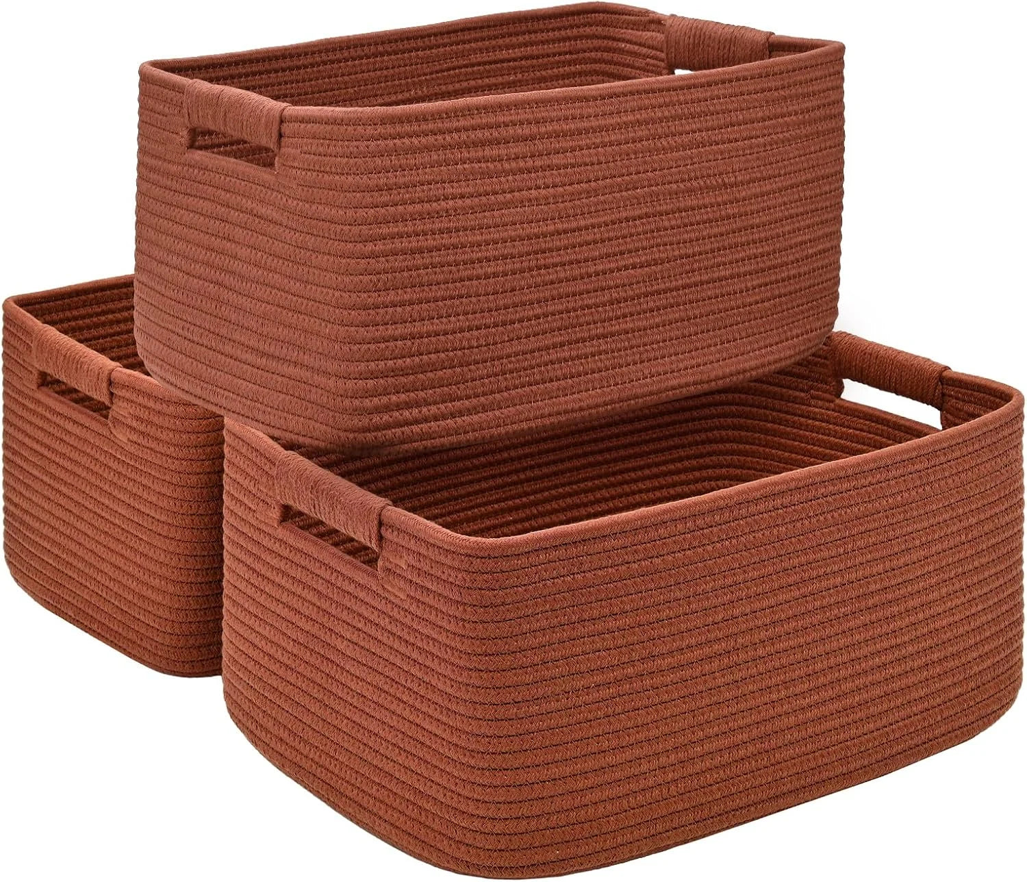 2 Pack Large Storage Basket for Organizing, 17.5x13x7 Woven Basket for Shelves, Closet Cube Storage Bins with bifanuoyard - Image 6