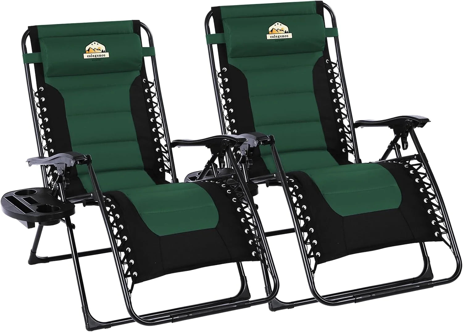 Oversized Padded Zero Gravity Lounge Chair, Foldable Patio Anti Gravity Reclining Chairs Folding Lawn Recliner