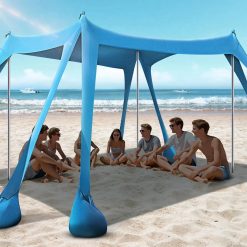 New Arrivals Beach Tent, Beach Canopy UPF50+ UV Protection, 10x10ft Beach Shade Sun Shelter with 8 Sandbags