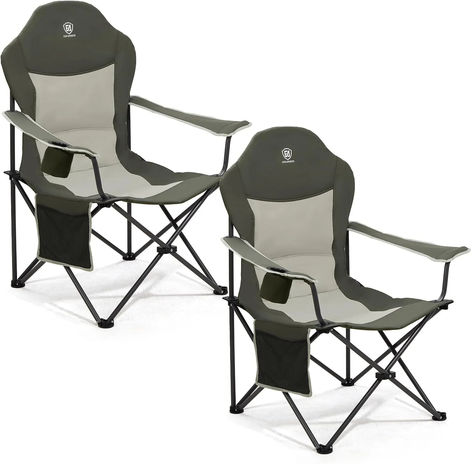 EVER ADVANCED Folding Camping Chair with High Back Padded 2 Pack Oversized Portable Lawn Chairs Lightweight Sturdy Steel bifanuoyard - Image 6