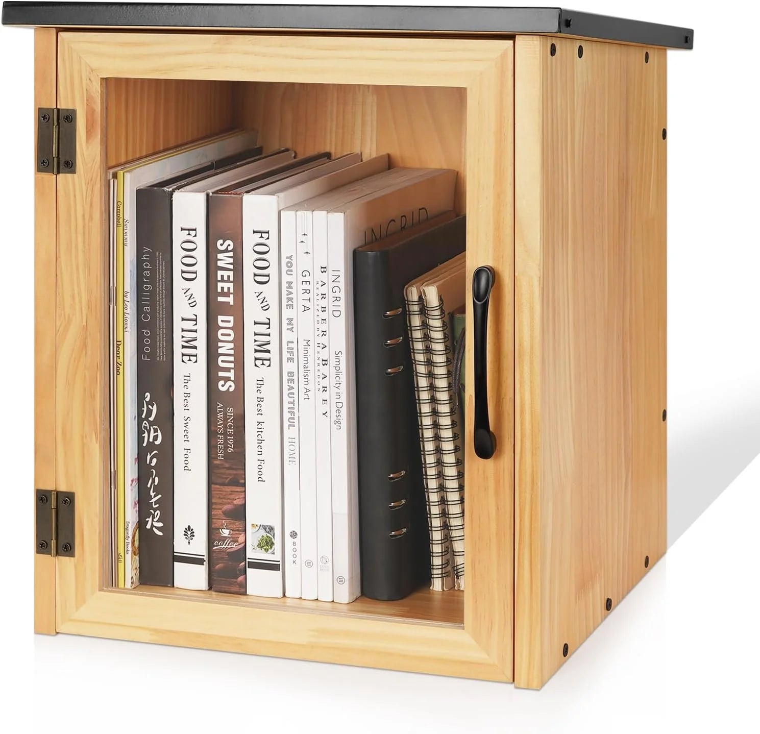 Exttlliy 2-Tier Outdoor Library Outdoor Book Box Storage, 20x14x21 Inch