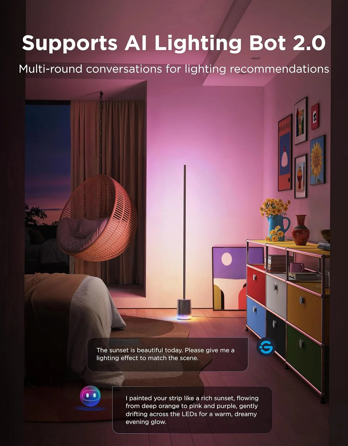 Floor Lamp 3 with Luminblend+ Technology, 2100lm, 1000K-10000K Modern Floor Lamp for Living Room - Image 8