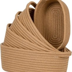 New Arrivals Storage Basket Cotton Rope Organizer Baskets for Shelves, Set of 5 Decorative Closet Storage Bins