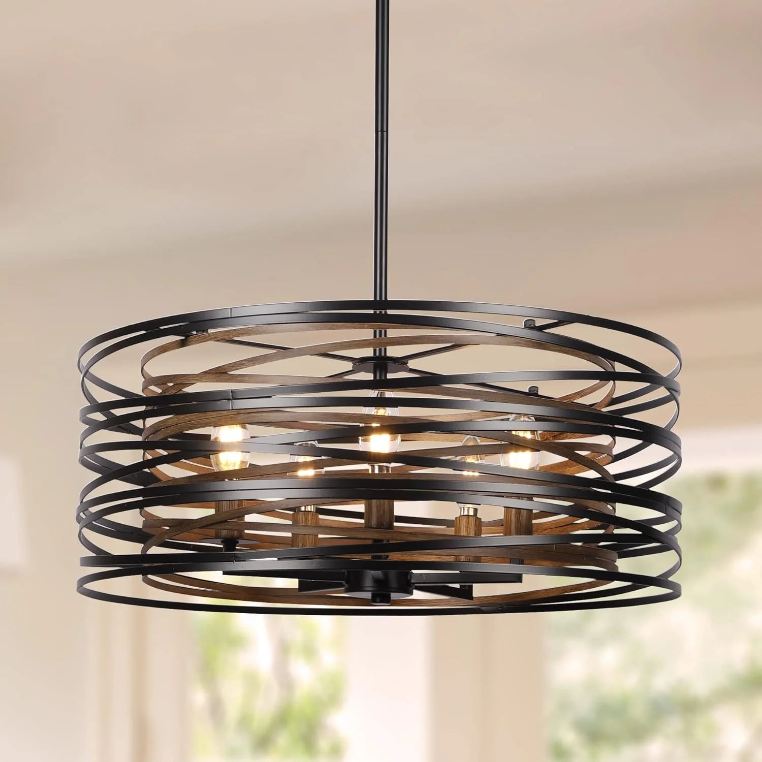 12.6” Farmhouse Chandeliers for Dining Room, 3-Light Industrial Metal Hanging Light Fixture bifanuoyard - Image 5
