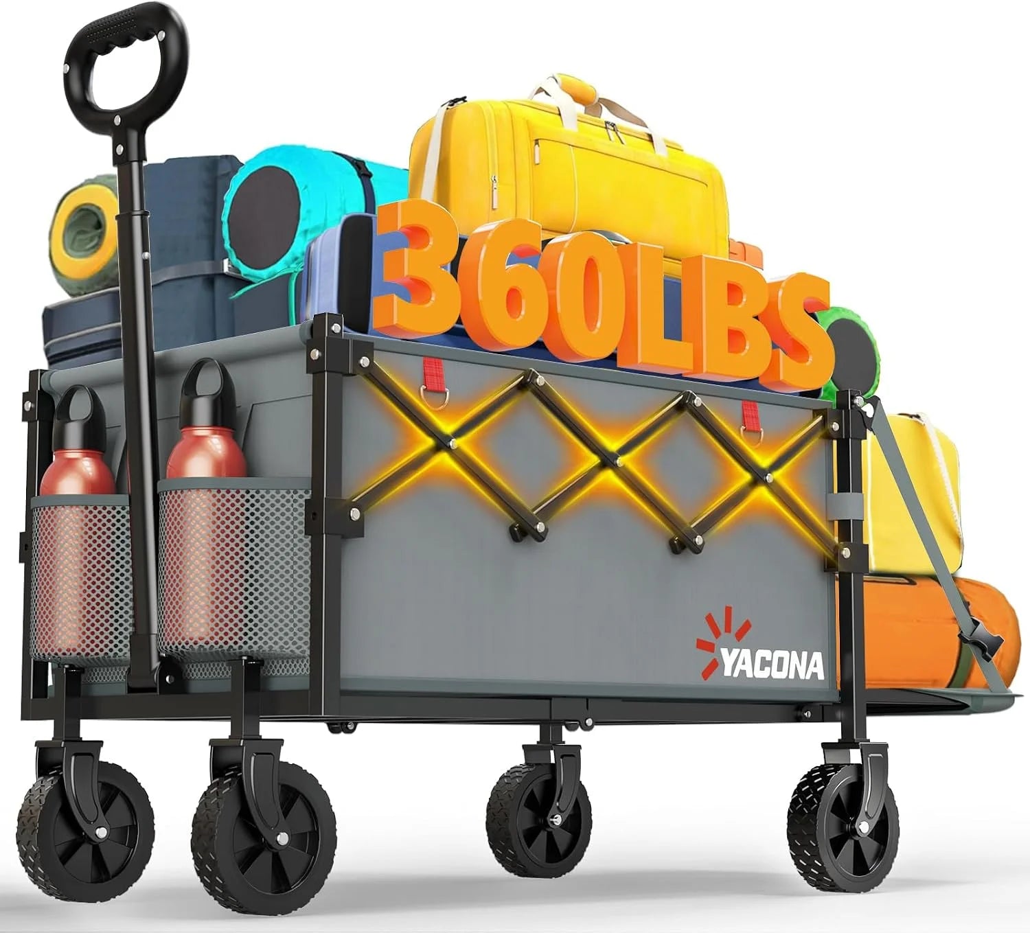 Wagons Carts Foldable, Lightweight Portable Utility Shopping Cart with Wheels, Folding Grocery Wagon Cart for Grocery - Image 6