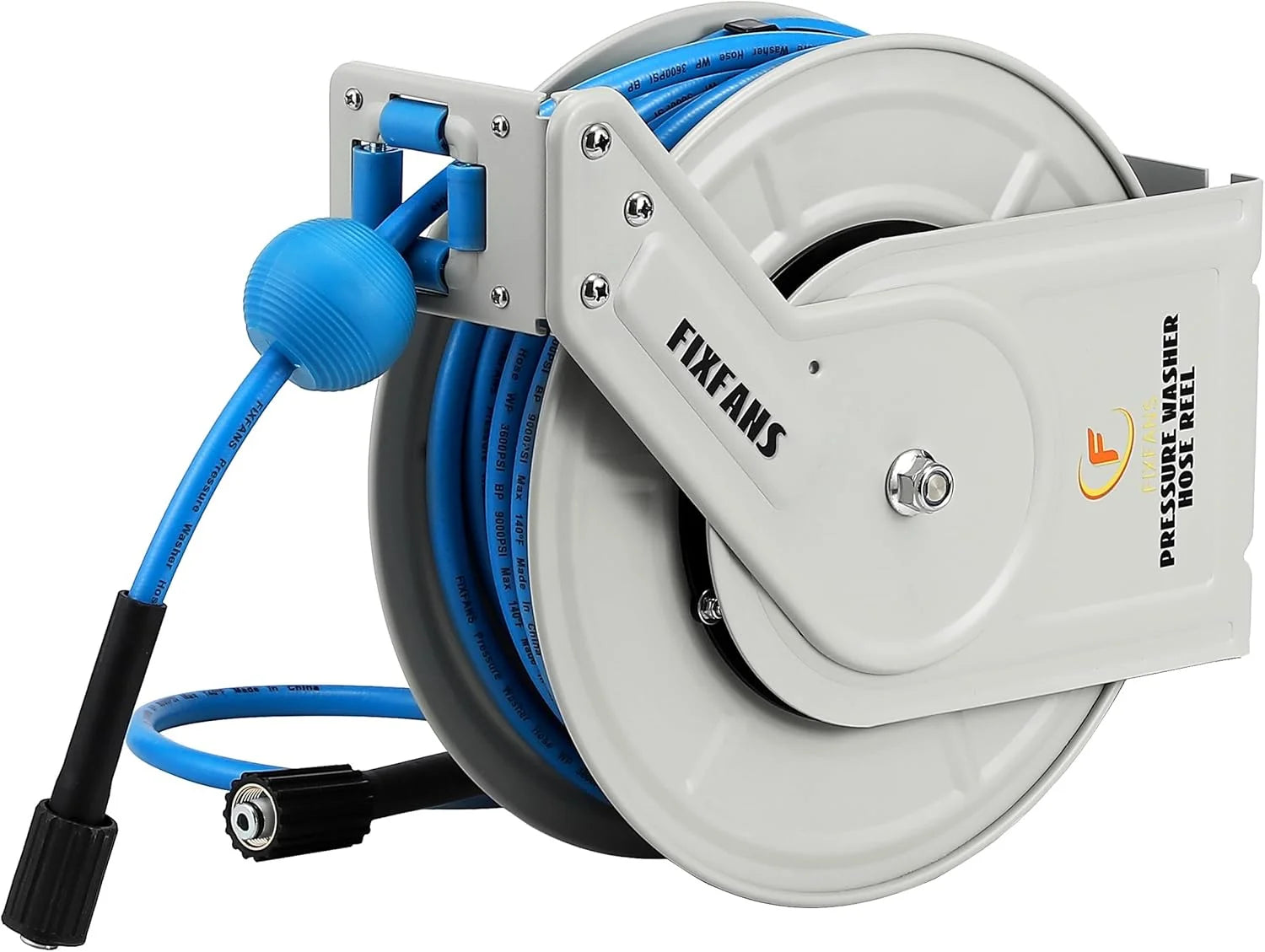 New Arrivals Pressure Washer Hose Reel with Hose, 1/4 x 60ft Retractable Power Washer Hose Reel, Heavy Duty Hose Reel Auto - Image 2