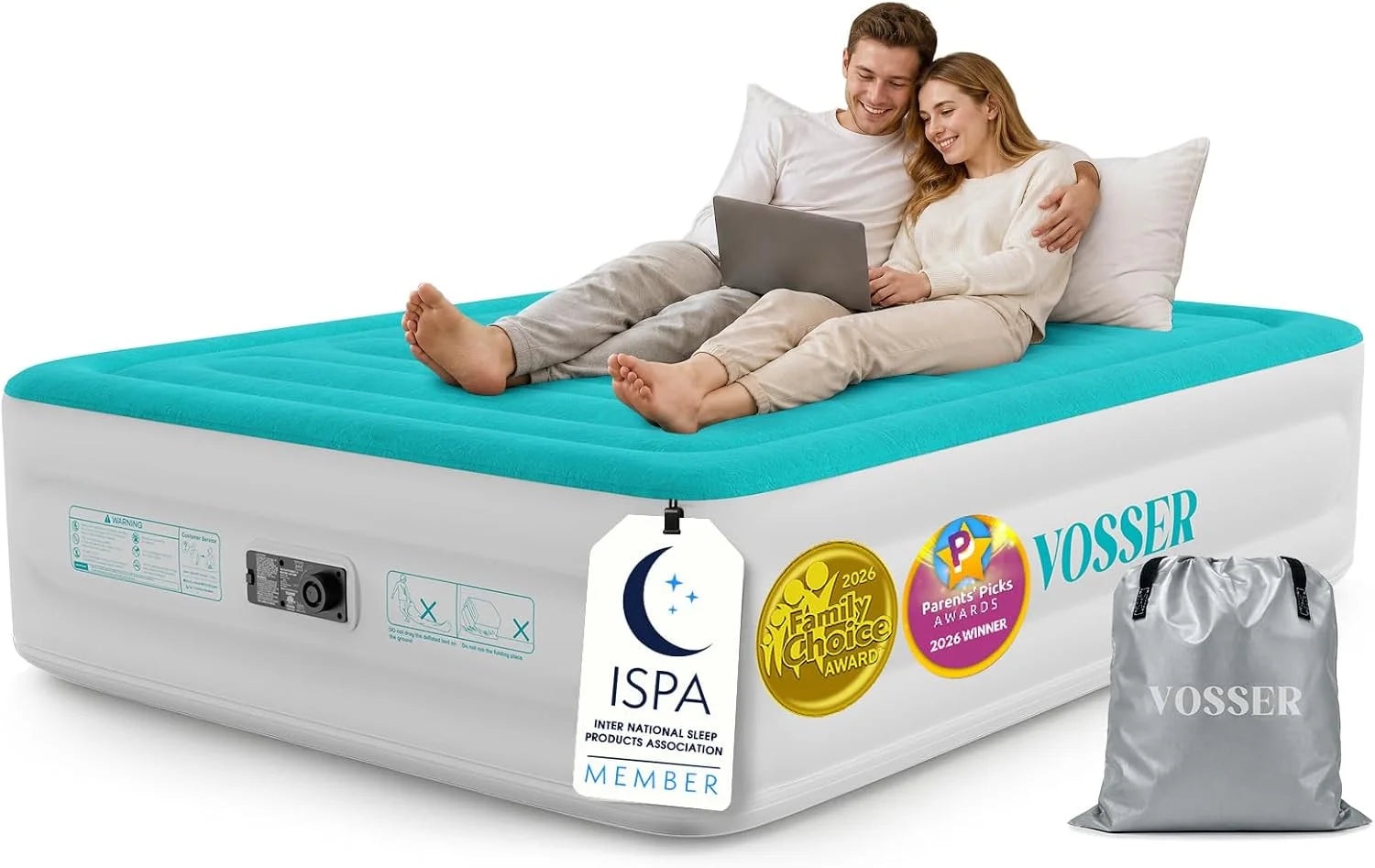 New Arrivals Queen Air Mattress with Built-in Pump, 18" Raised Blow Up Mattress, Flocked Top Inflatable Mattress for Home - Image 8