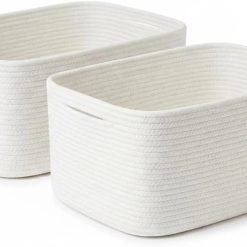 Alternative view of New Arrivals Storage Basket for Shelves 16.8”x13”x7.5”2 Pack, Large Storage Baskets, Soft Cotton Rope Woven Baskets