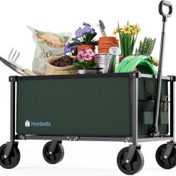 Alternative view of New Arrivals HOMBETTA 29.3 Collapsible Wagon Cart, 150L Heavy Duty Folding Utility Wagon with Wheels, 260 lbs Load