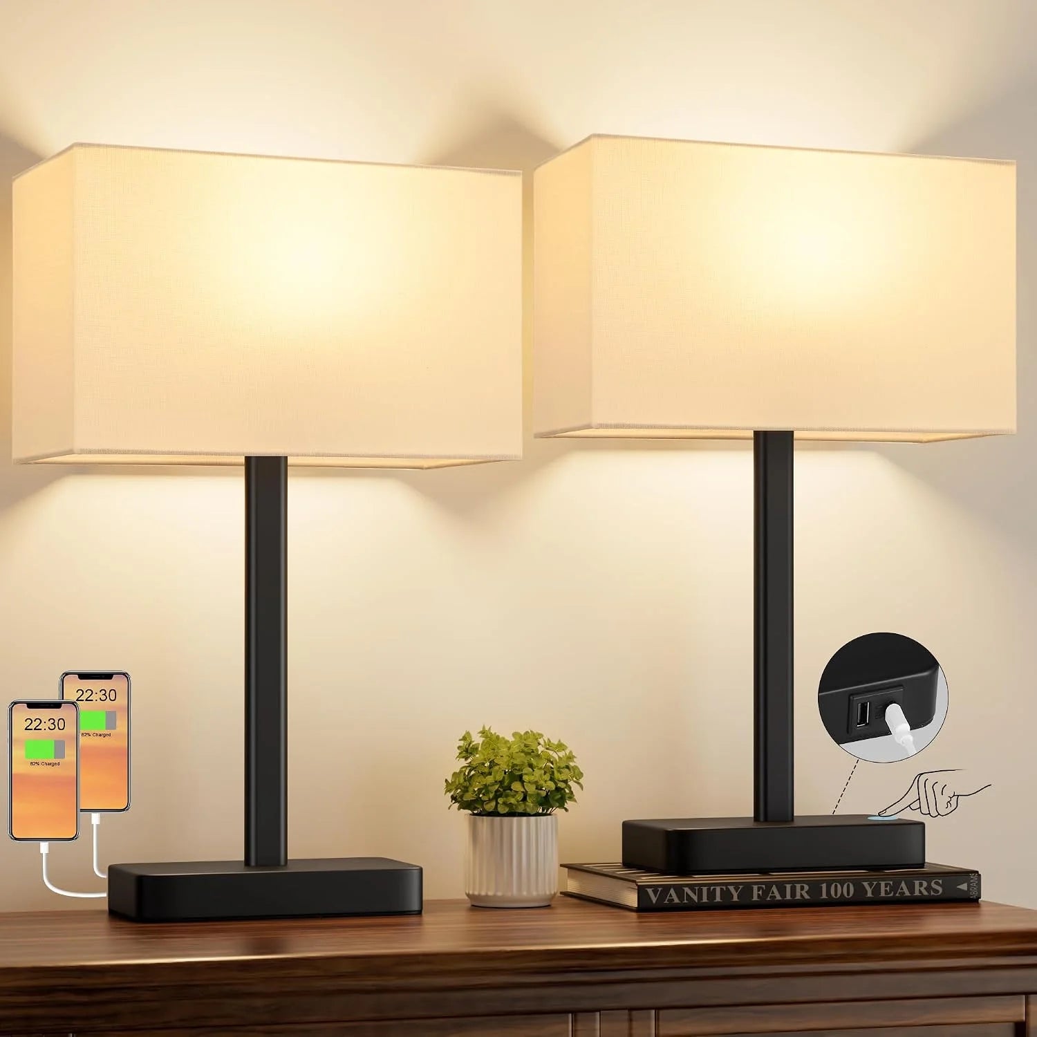 Hong-in Touch Lamps, Dimmable, Grey Modern Table Lamp for Night Stands bifanuoyard - Image 5