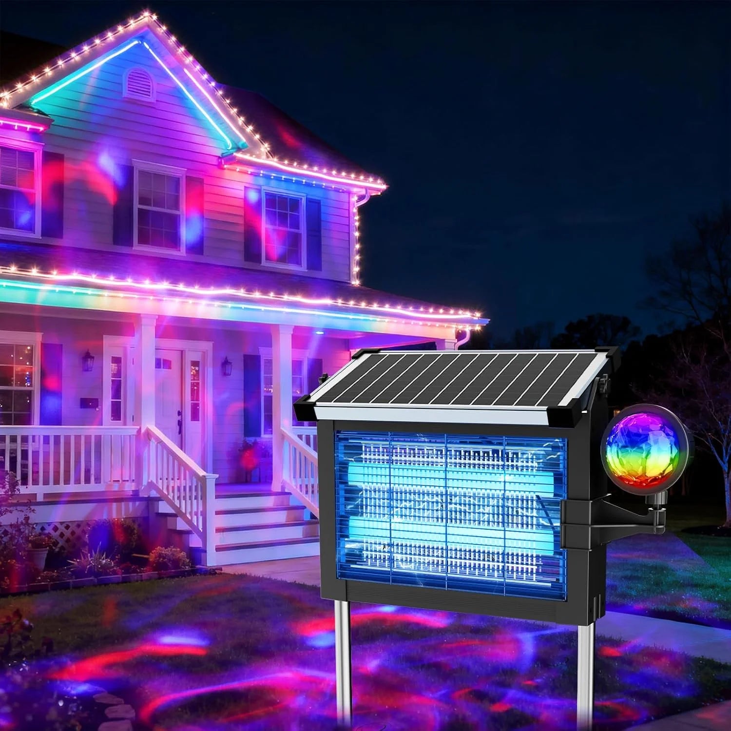 New Arrivals Solar Bug Zapper Outdoor, 4500V Mosquito Zapper Fly Trap for Patio, 10W Solar Panel, IPX5 Waterproof - Image 5
