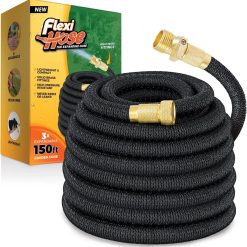 Flexi Hose Lightweight Expandable Garden Hose, 100FT -Retractable Garden Hose, 3/4 Inch Solid Brass Fittings and Double bifanuoyard