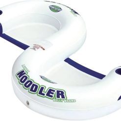 Noodler 1 Inflatable Floating Lounge Chair with Cup Holder, Red & White
