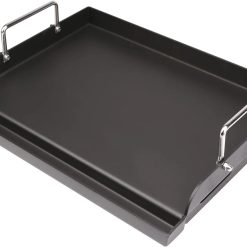 25 x 16 Pre-Seasoned Nonstick Cast Iron Griddle for Gas & Charcoal Grills, Universal Flat Top with Grease Groove