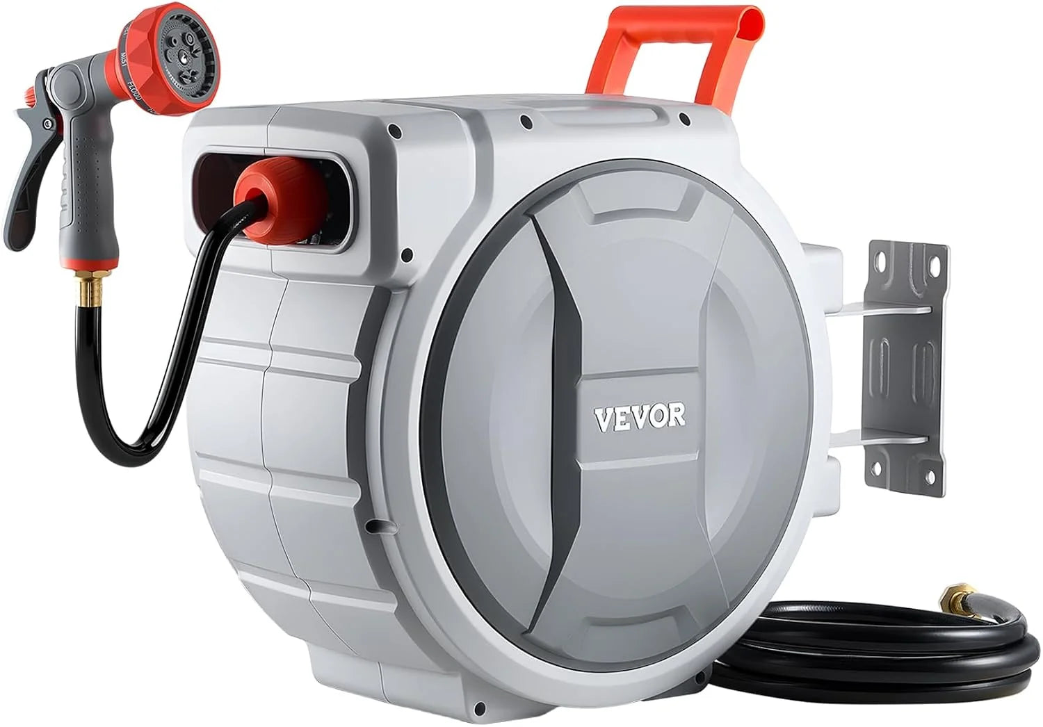 New Arrivals Retractable Garden Hose Reel, 5/8 Inch x 100 ft Wall Mounted Hose Reel, Heavy Duty Garden Hose Reel with 9 - Image 3