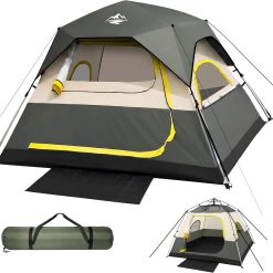 4 Person Instant Tents for Camping Setup in 50s, Cabin Tent with Rainfly, Waterproof Windproof Camping Tent bifanuoyard
