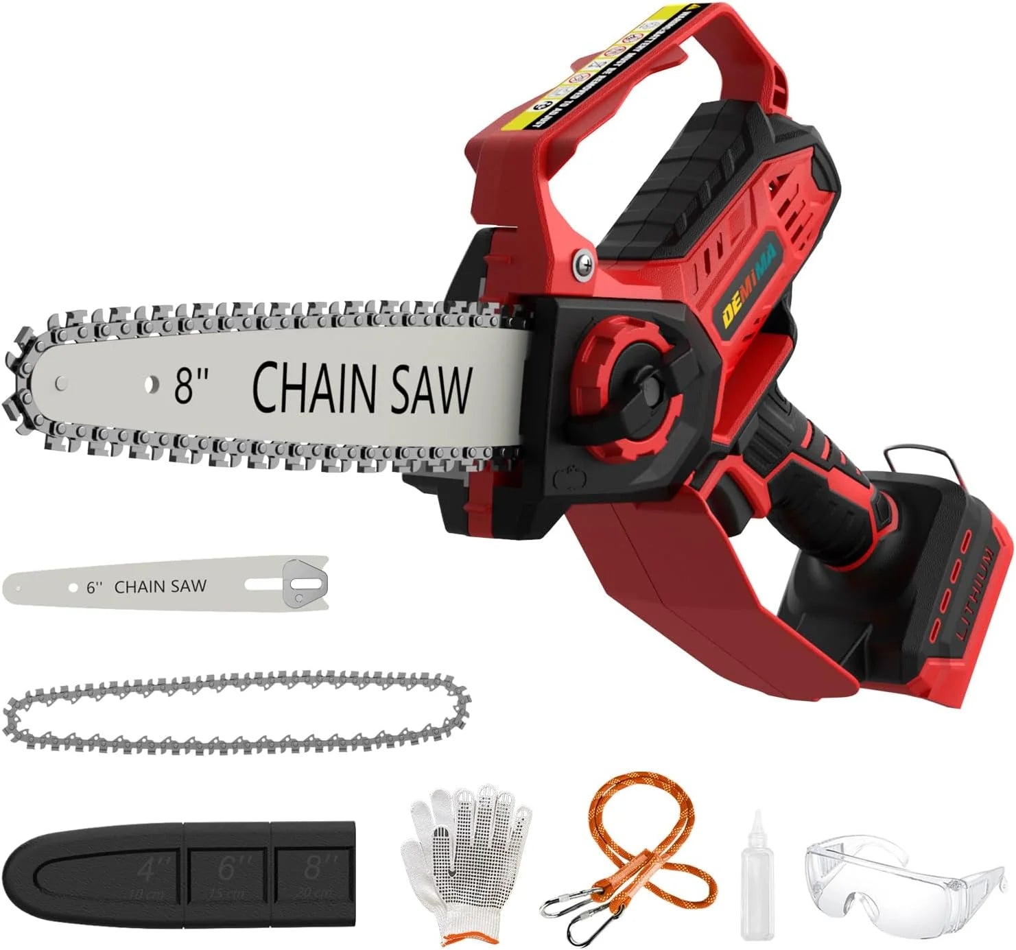 Chainsaw for Milwaukee Battery, 8-Inch and 6-Inch 2-in-1 Cordless Electric Chainsaw with Brushless Motor and Auto-Oiler - Image 3