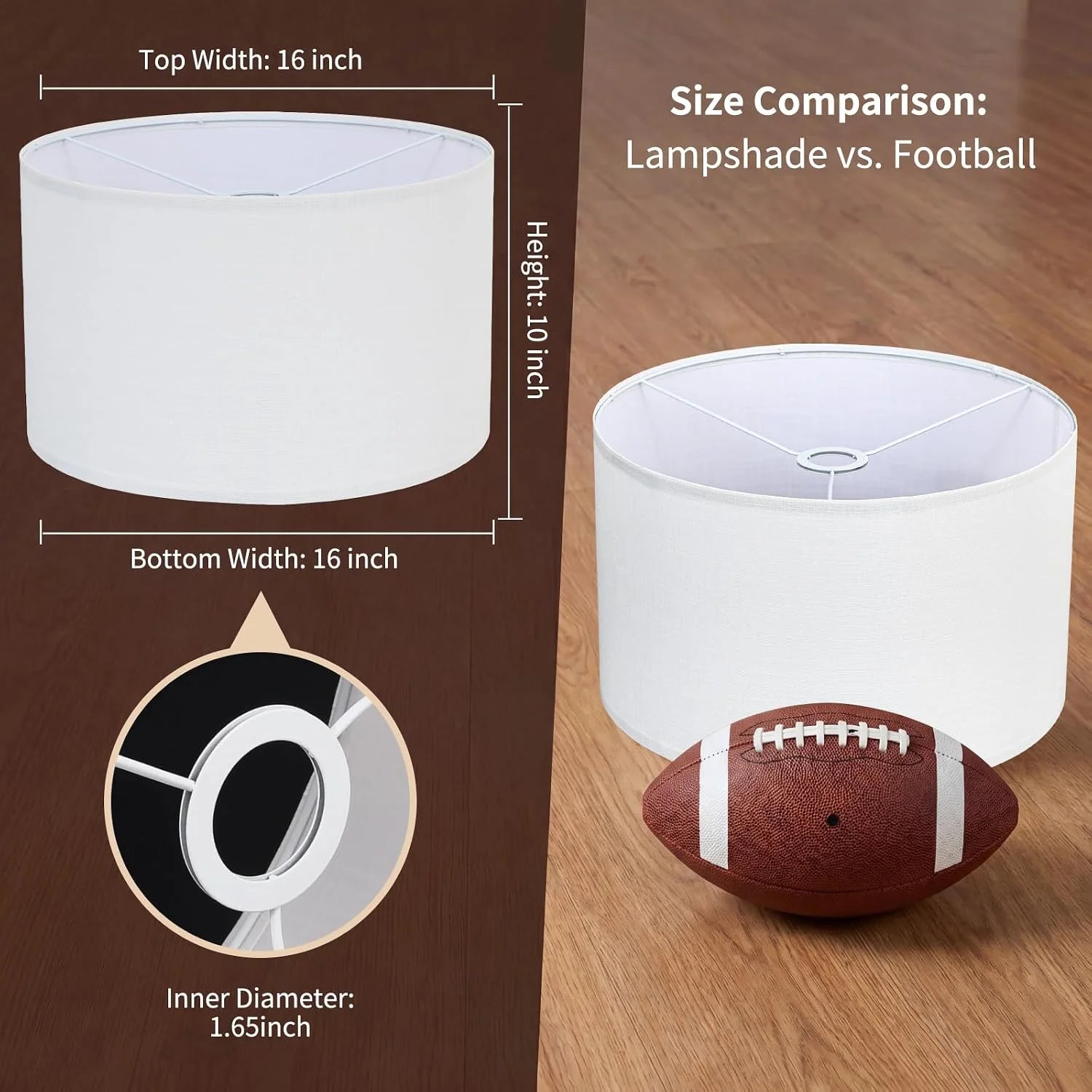New Arrivals Drum Lamp Shades Set of 2 16 Top x 16 Bottom x 10 High - Image 2