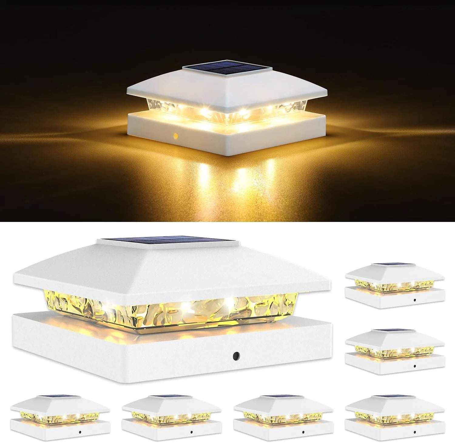 New Arrivals 4×4 Solar Post Cap Lights, 12 Pack Black Waterproof Fence Lights – For Home Projects - Image 10