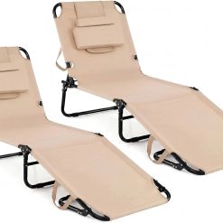 Alternative view of New Arrivals Beach Lounge Chair, Sunbathing Chair Patio Lounge Chair Folding Adjustable Recliner with Hole for Face