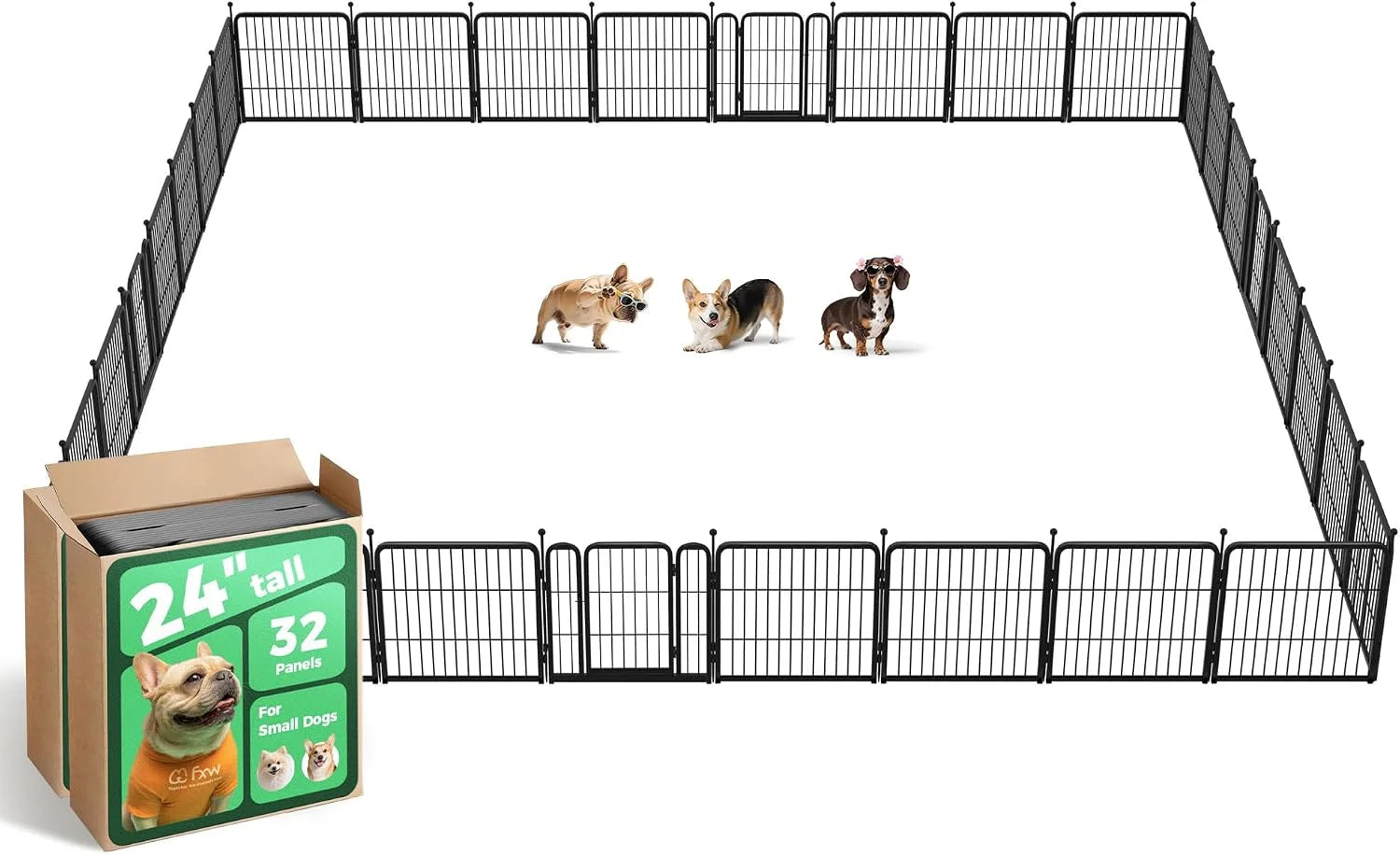 New Arrivals Rollick Dog Playpen, Indoor, 24 H, 8 Panels - Image 35