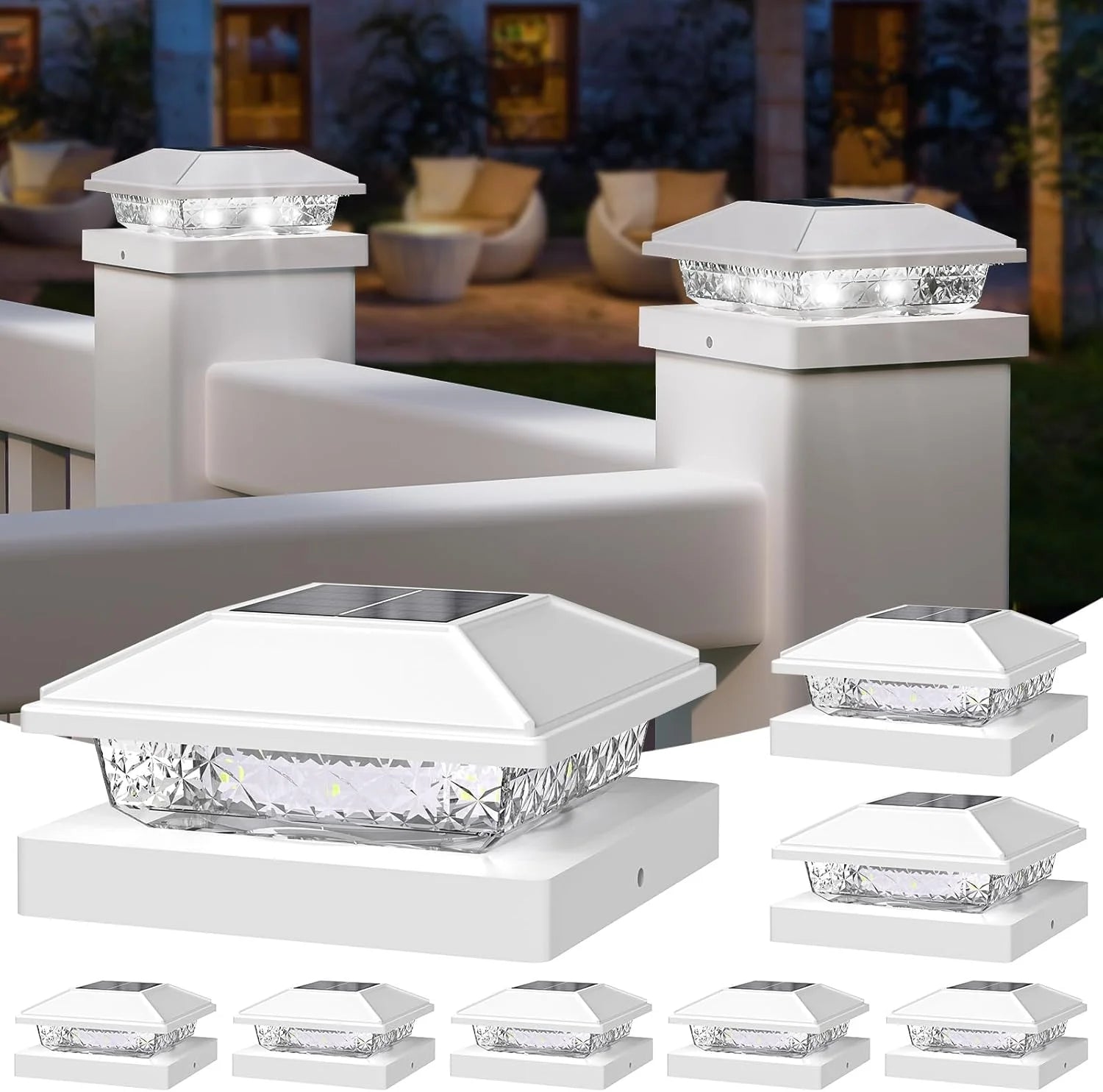 New Arrivals Solar Post Cap Lights, 4x4 Post Solar Light Cool White, White 12 Pack " For Home Projects - Image 16
