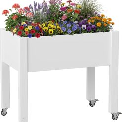Alternative view of New Arrivals Elevated Planter Box with Lockable Wheels