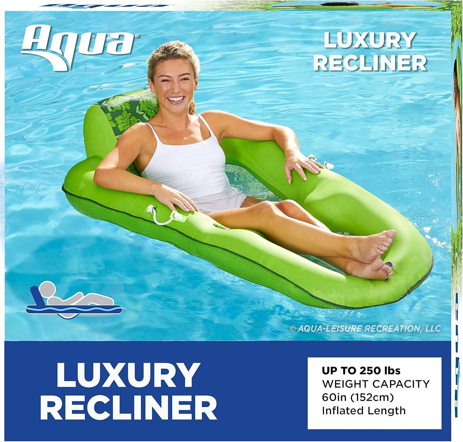 Campania Ultimate 2-in-1 Pool Float Lounge, Extra Large, Inflatable Pool Floats for Adults with Adjustable Backrest - Image 5