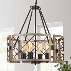 SANTOSTOCK D19” Farmhouse Chandelier, Rustic Hanging Lights for Entryway Foyer Bedroom Living Room bifanuoyard