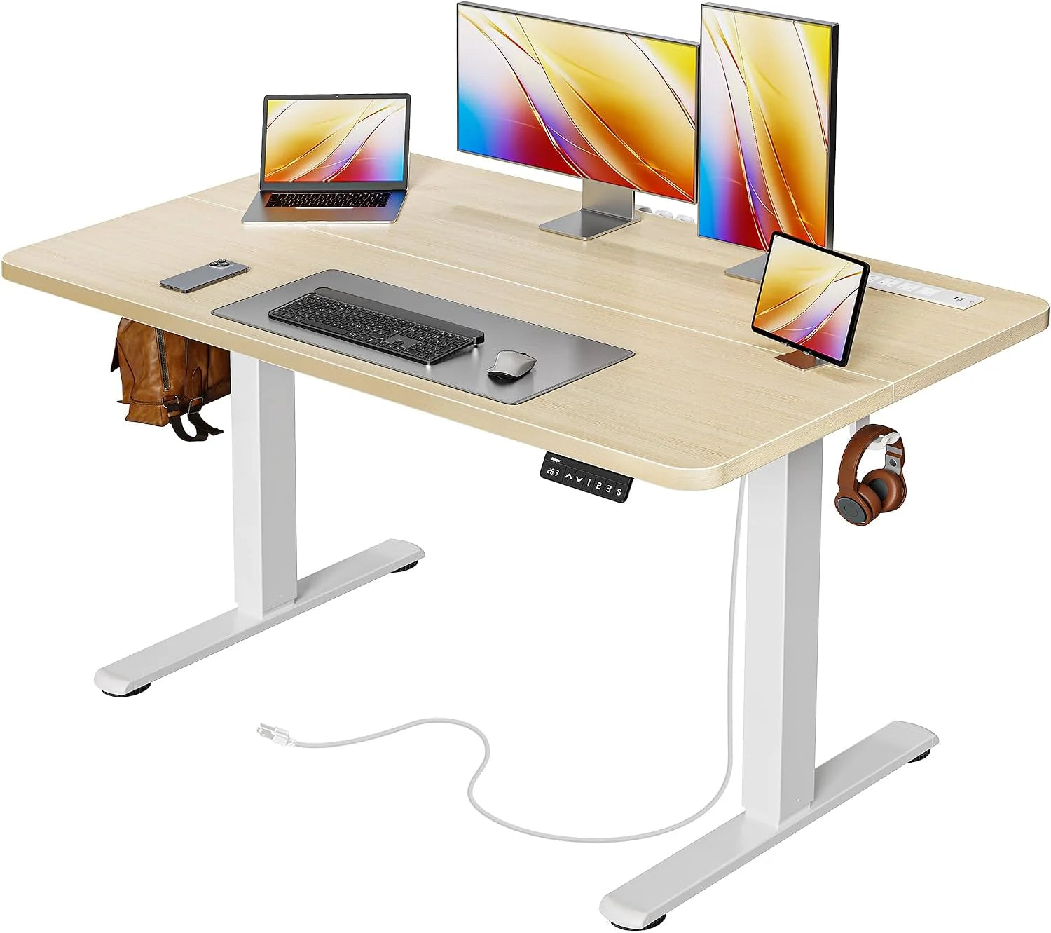 New Arrivals Electric Standing Desk with Power Outlets and USB-C Port, 47 X 24 Inch Height Adjustable Desk - Image 20