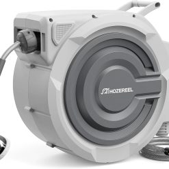 HOZEREEL Retractable Garden Hose Reel 1/2x 110ft, UV Resistant Hose Reels, Any Length Lock 180° Swivel bifanuoyard