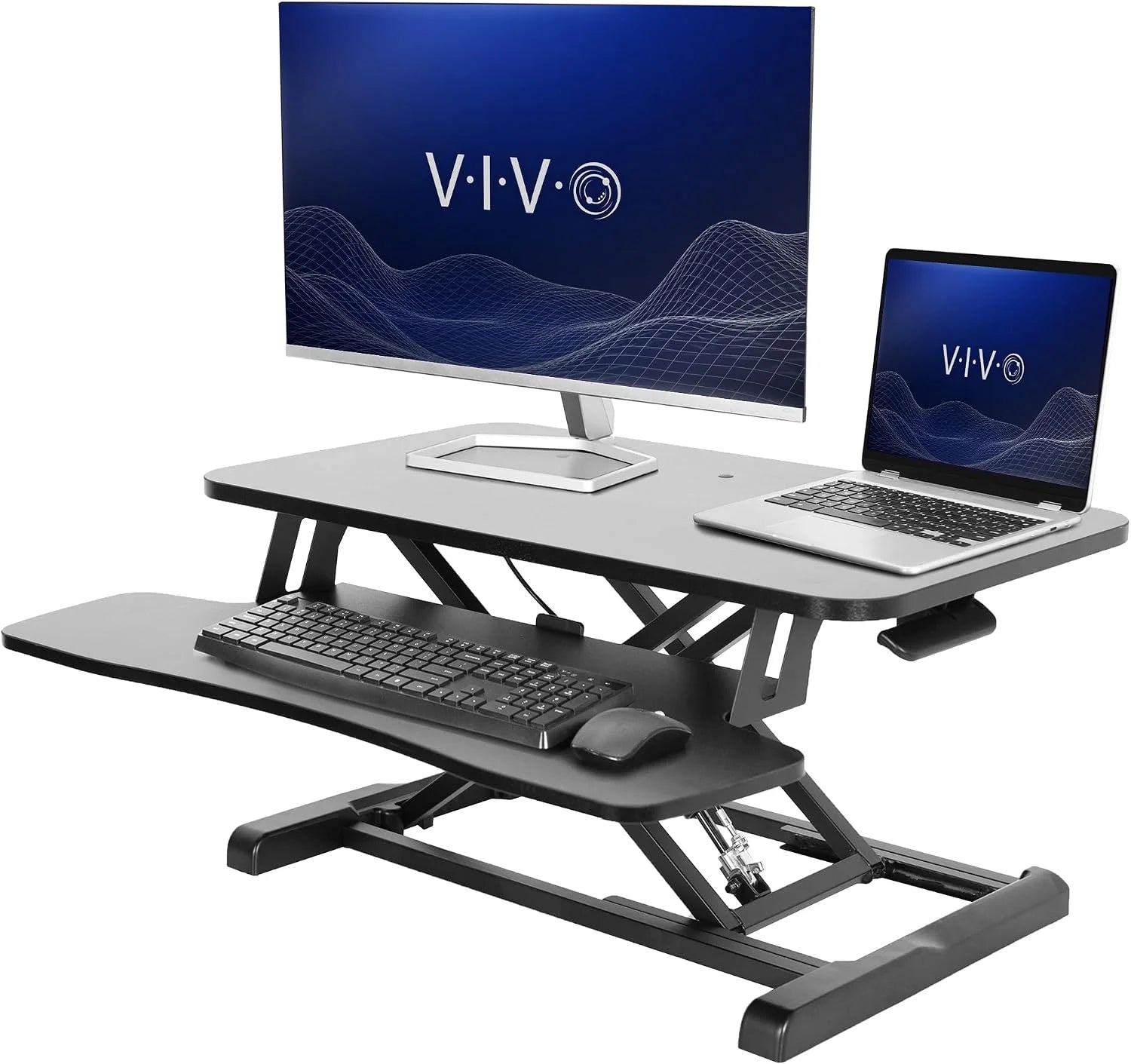 New Arrivals 32 inch Desk Converter, K Series, Height Adjustable Sit to Stand Riser, DESK-V000K - Image 11
