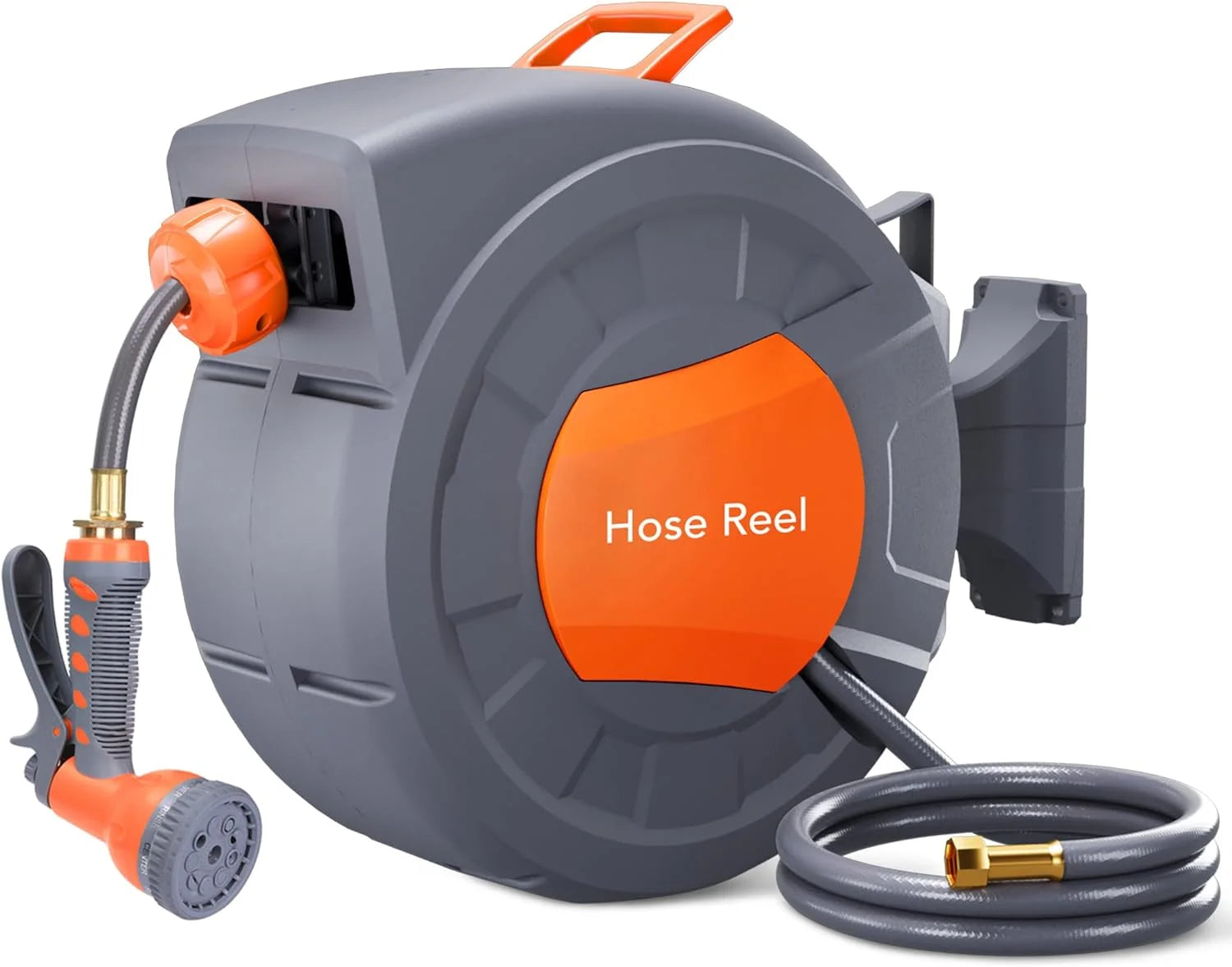 GAOMON Retractable Garden Hose Reel, 1/2 in x 72 ft, Wall Mounted, 9-Function Sprayer, 180° Swivel bifanuoyard - Image 2