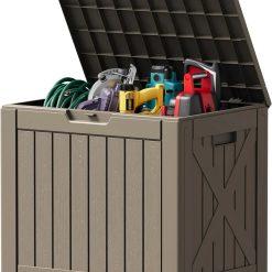 Alternative view of New Arrivals 78 Gallon Deck Box, Waterproof Resin Outdoor Storage Box