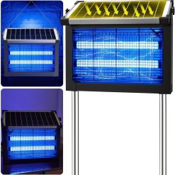 Solar Bug Zapper Outdoor, 4500V Solar Mosquito Zapper Outdoor Waterproof, 1/2 Acre Coverage Rechargeable Electric Fly bifanuoyard