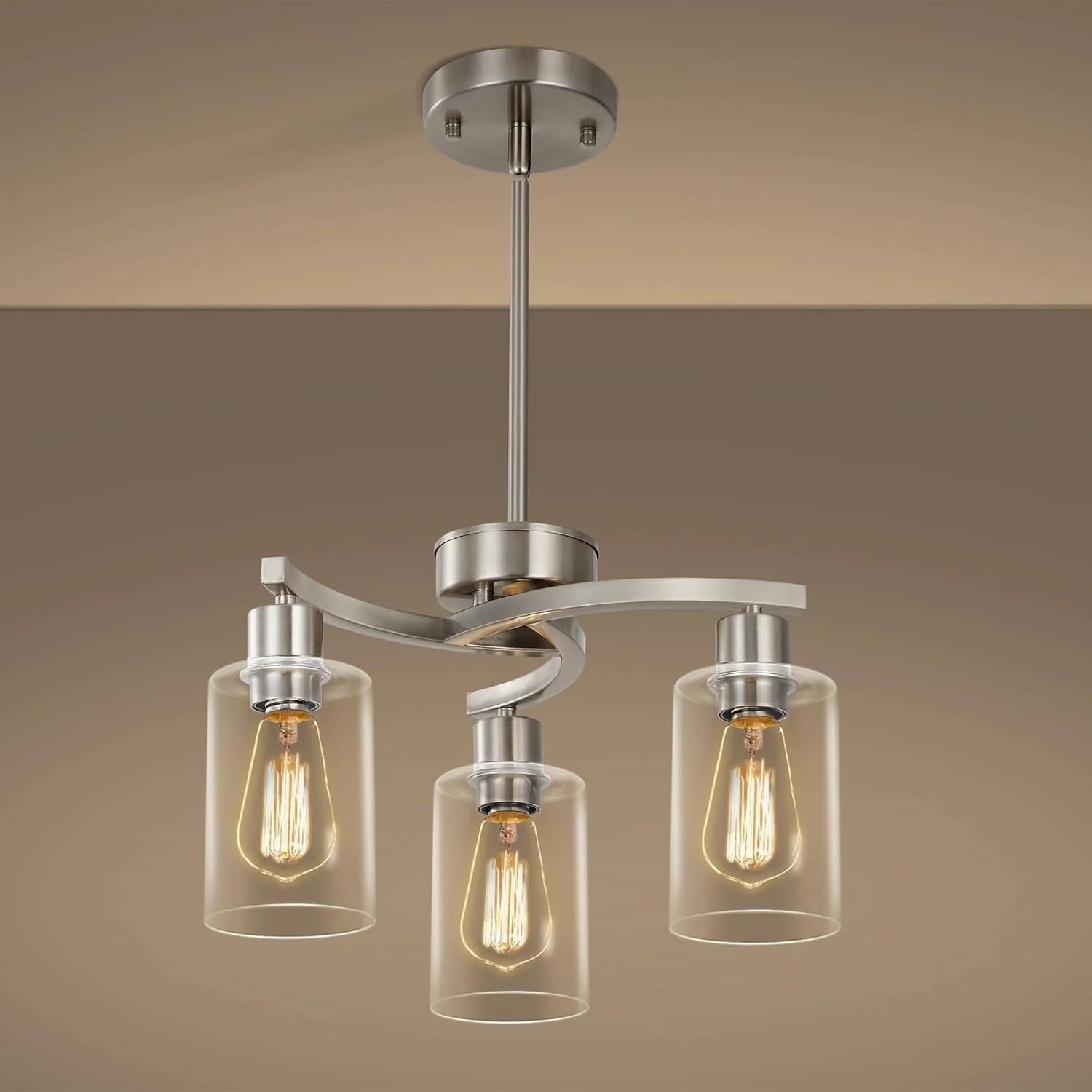 New Arrivals 6-Light Modern Farmhouse Black Chandelier, Adjustable Height Hanging Industrial Pendant Lights Kitchen Island