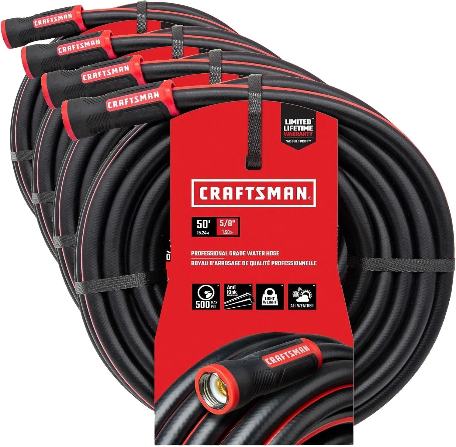New Arrivals Heavy Duty Professional Grade Black Garden Hose, 100 Feet x 5/8 Inch - Image 3