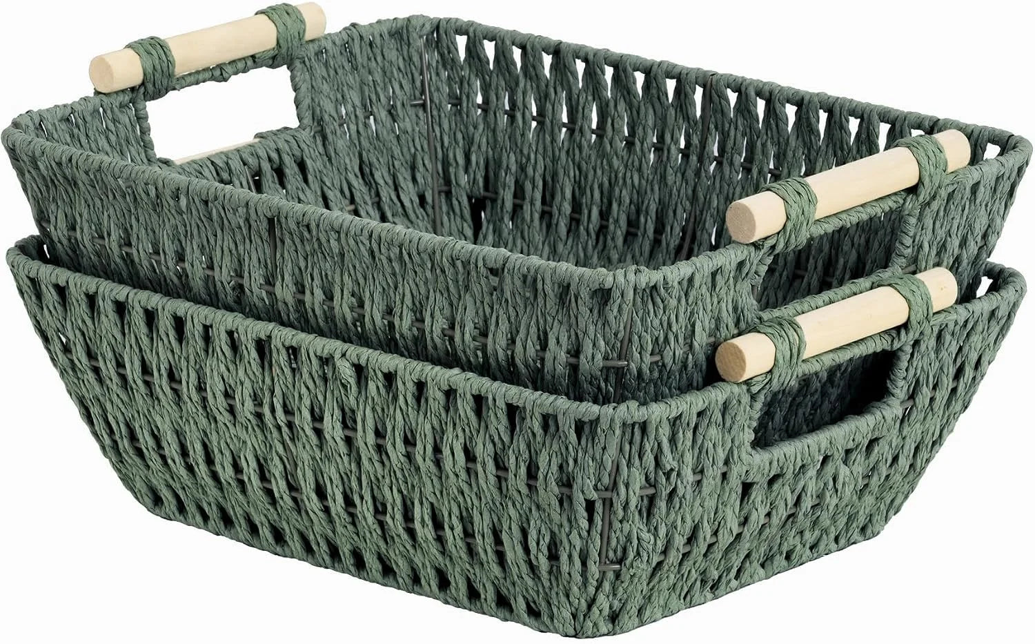 StorageWorks Wicker Baskets for Organizing, Water Hyacinth Storage Baskets, Wicker Storage Baskets for Shelves bifanuoyard - Image 10