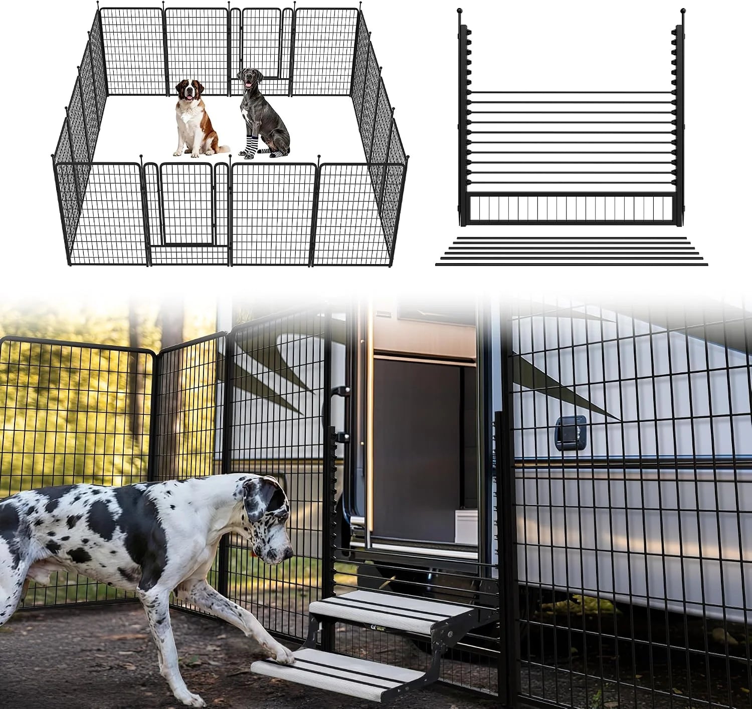 New Arrivals Rollick Dog Playpen, Indoor, 24 H, 8 Panels