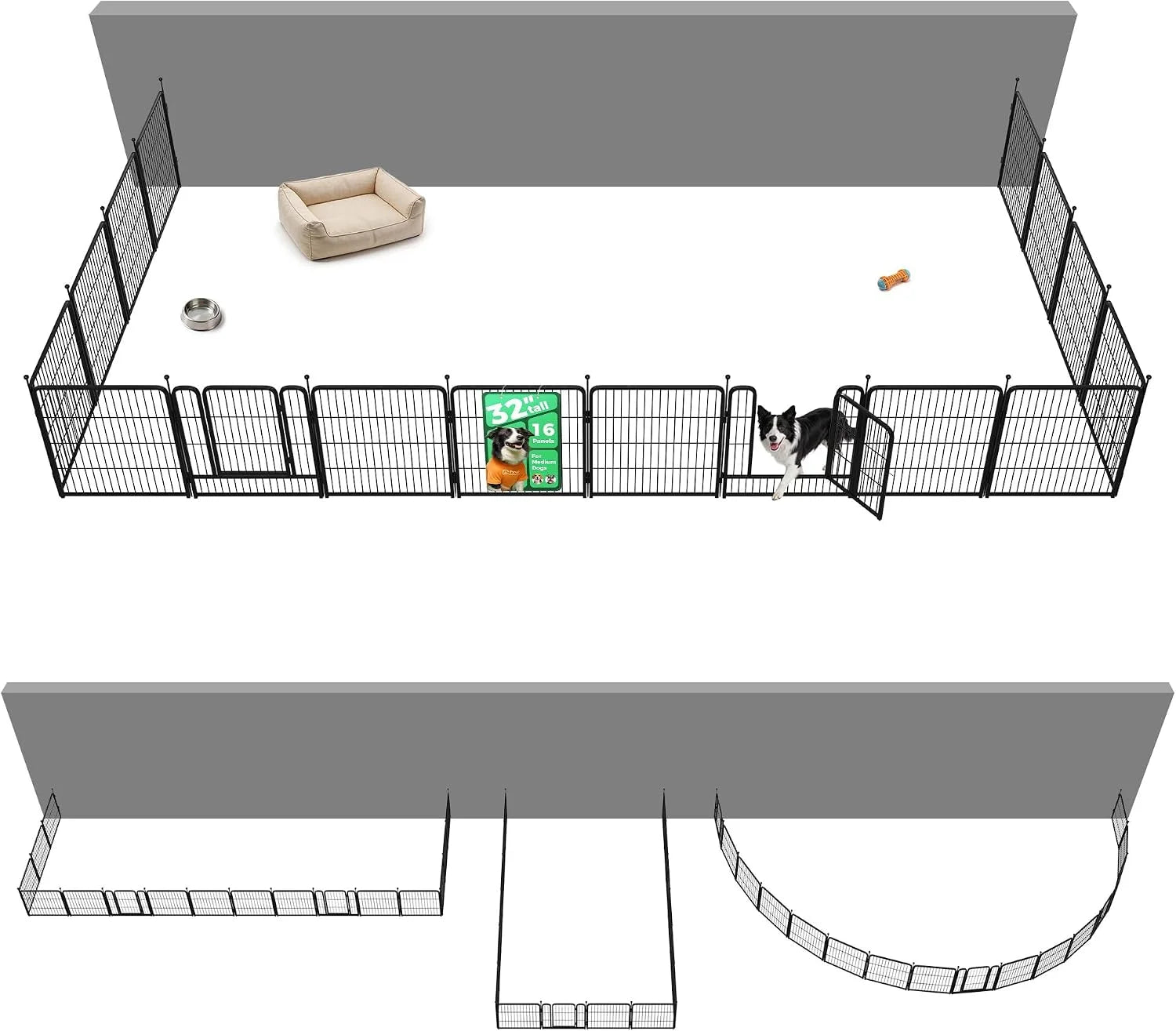 New Arrivals Rollick Dog Playpen, Indoor, 24 H, 8 Panels - Image 82