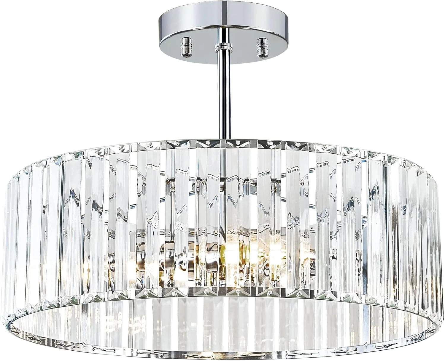 New Arrivals Crystal Black Ceiling Light, Modern Semi Flush Mount Ceiling Lighting Fixture - Image 10