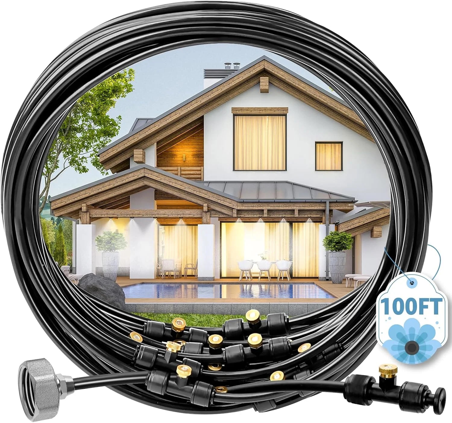 New Arrivals Portable Misting Systems, Outdoor Water Cooling Misters Set with 5200mAh Water Pump, 5.8GAL/22L Bucket - Image 3