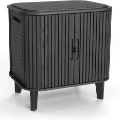 Alternative view of Keter Velo 30 Gallon Outdoor Storage Cabinet, Weather-Resistant Resin Deck Box with Steel Reinforcement, Lockable